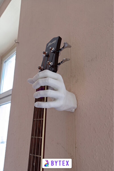 BytexStore Стойка за китара за стена - Дизайн във формата на ръка - Бял цвят ...