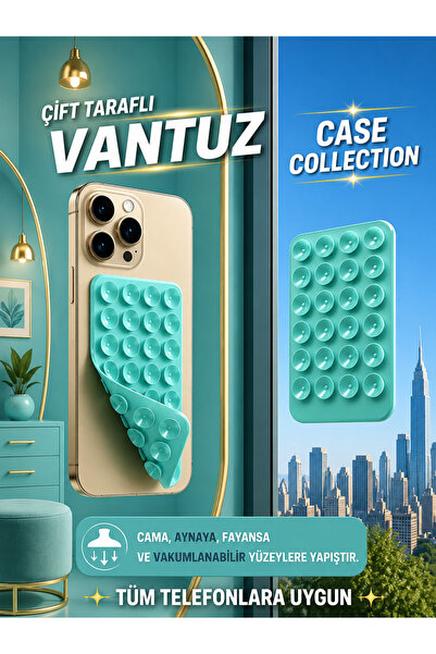 Case collection Slikon Çift Taraflı Vantuz Telefon Tutucu Vakum,Cama Yapışan ...