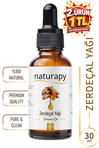 NATURAPY Zerdeçal Yağı (Turmeric Oil) Soğuk Sıkım Sabit Yağ 30 ml Damlalıklı ...