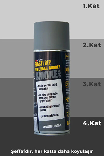 PLASTİDİP Plasti Dip Sökülebilir Sıvı Kauçuk Kaplama Spreyi Mat Duman Gri 400 ml