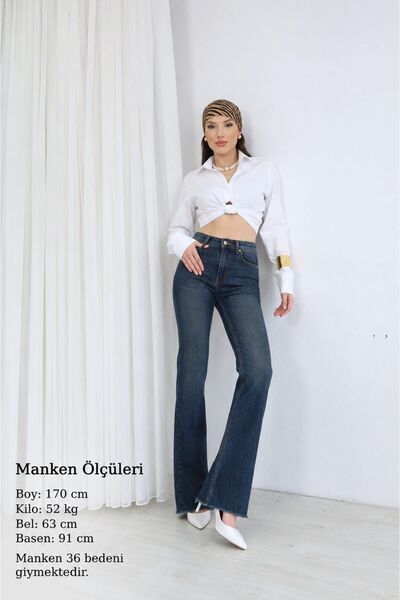 Ucajean UCA JEAN Kadın Yüksek Bel Modern Kesim Comfort Likralı Flare Jean Pan...