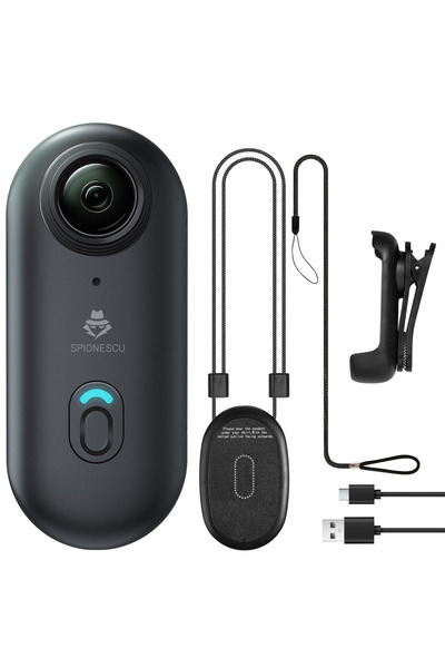 Spionescu Mini cameră de acțiune, 1080P Full HD, baterie de 800 mAh, autonomi...
