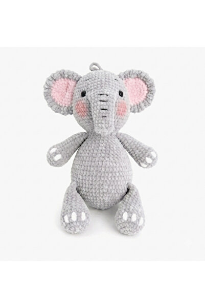 MİNOHOUSE Amigurumi Kadife Gri Fil Organik Oyuncak