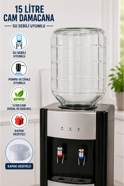 Albergio Cam Damacana 15 Litre Sıfır Üründür Su Sebili Uyumlu Pompa Ve Cihaz ...