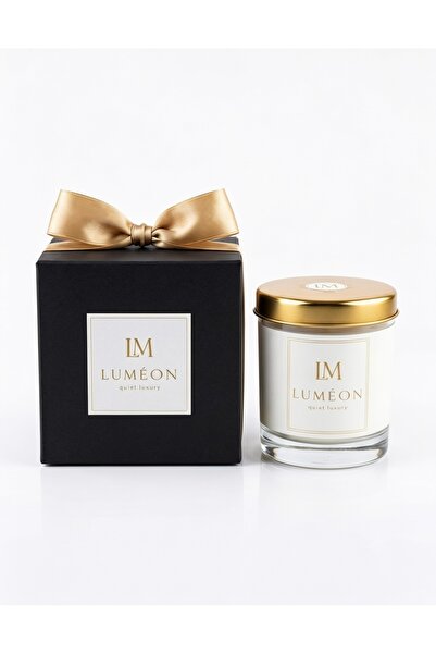 LUMEON Luxury Premium Kokulu Mum 170gr Ivory Vanille-Dekoratif Tasarım Ev Hed...