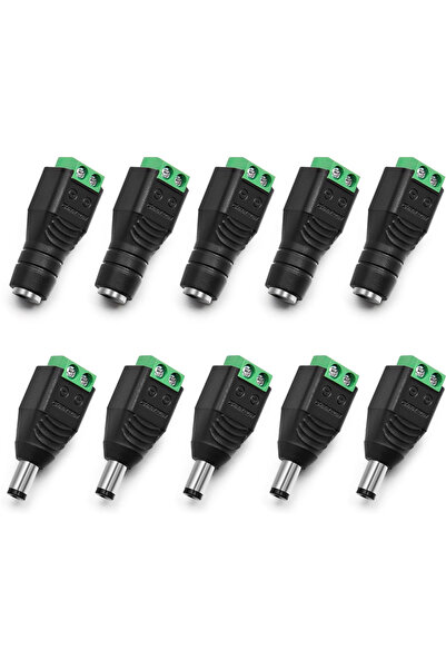 Choice 5pairs 10 Pairs 12V Male and Female 2.1x5.5mm DC Power Jack Plug Adapt...