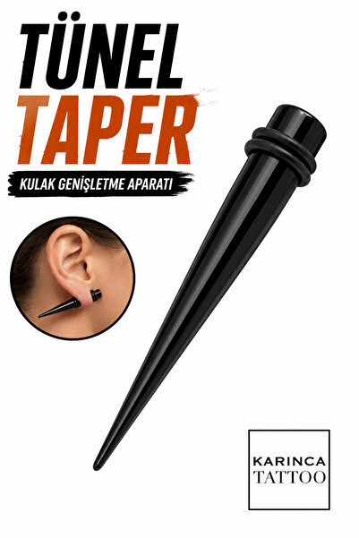 Karınca Piercing Siyah Tünel Taper Piercing Genişletme Aparatı Ear Tunnel Exp...