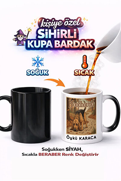 Kirbi Reklam كوب سحري من البورسلين مطبوع على الوجهين على شكل كلب بوليغريند، ه...