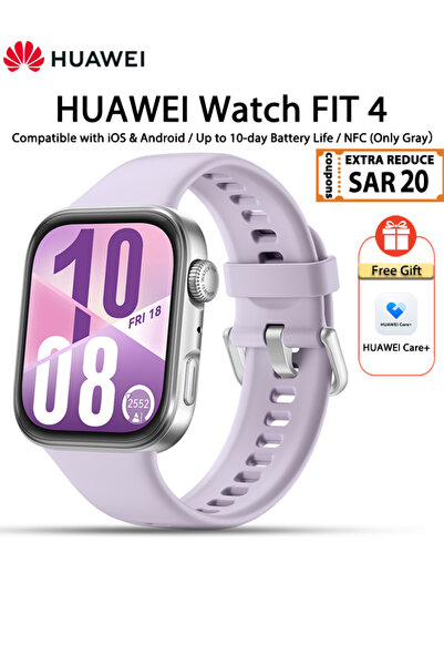 Huawei ساعة ذكية WATCH FIT 4، شاشة 1.82 بوصة، متتبع للياقة والصحة، مساعد للصح...