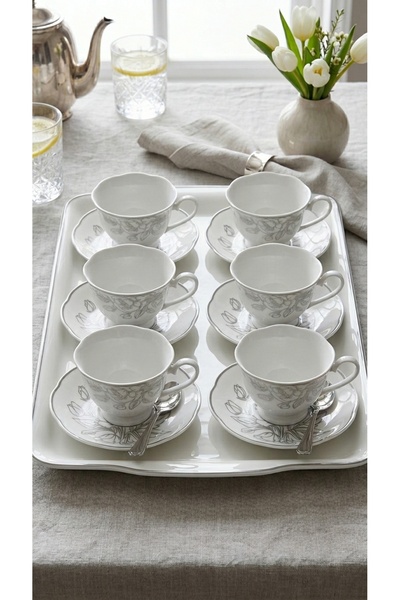 Generic Classic Design Tea Cups and Saucers Set for High-End Dining Experiences
