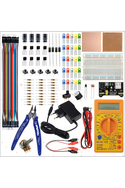 eğiteklab Breaboard Temel Elektronik Eğitim Full Set DT830D Multimetre Yankeski
