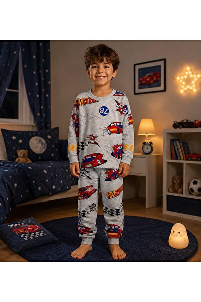Fil Kids Set de pijamale sezoniere cu mânecă lungă, cu model fulger, gri, 100...