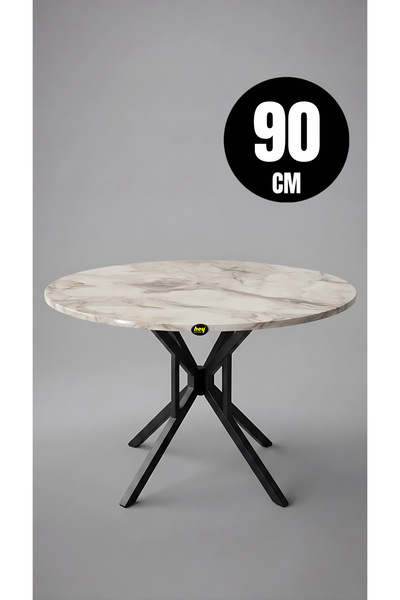 hey modüler mobilya 90 Cm Selin Yuvarlak Efes Mutfak Masası Yemek Masası Balk...