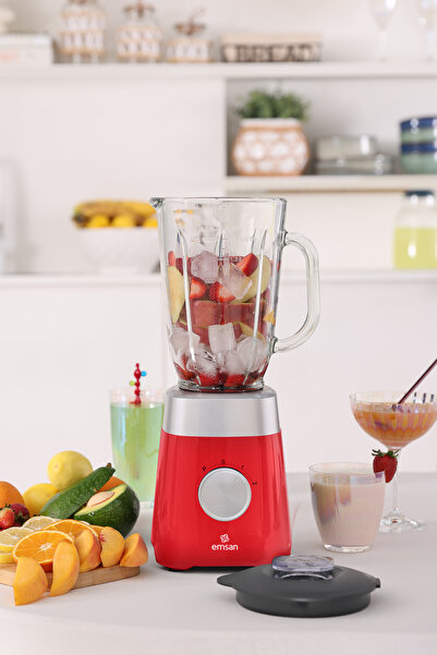 Emsan Multiblend Smoothie Blender Red 1000W