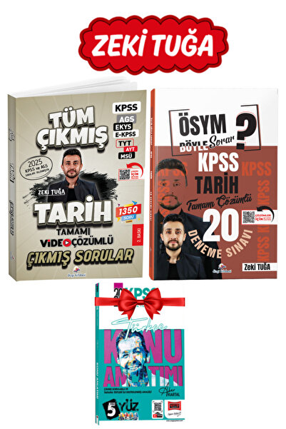 Dizgi Kitap Zeki Tuğa 2026 KPSS Tarih Tamamı Çözümlü Çıkmış Sorular+Deneme Sı...