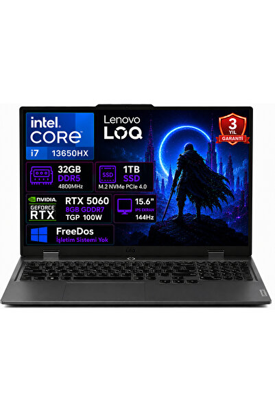 LENOVO LOQ 15IRX10 83JE00JQTR-02 i7-13650HX 32GB DDR5 1TB SSD RTX5060 8GB TGP...