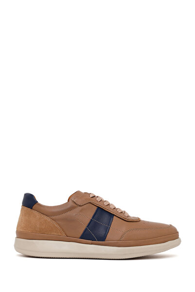 Derimod Erkek Bej Bağcıklı Deri Casual Sneaker 26SFD675314