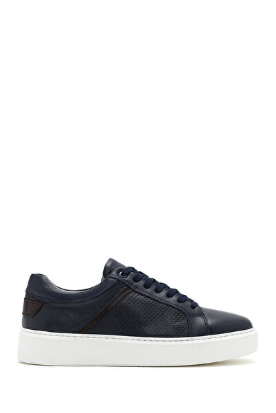 Derimod Erkek Lacivert Bağcıklı Kalın Tabanlı Deri Sneaker 26SFD750818