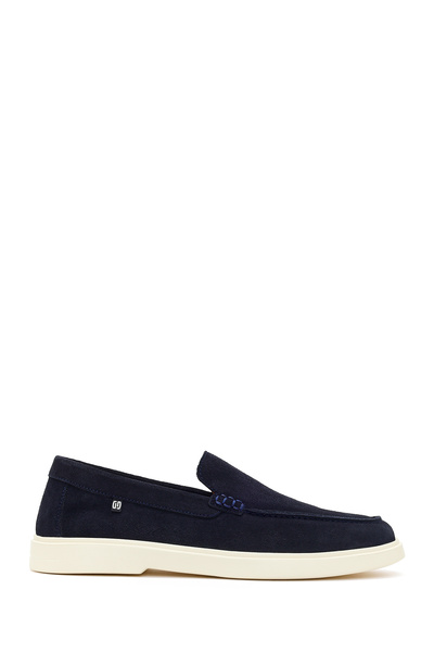 Derimod Erkek Lacivert Süet Deri Casual Loafer 26SFD707610