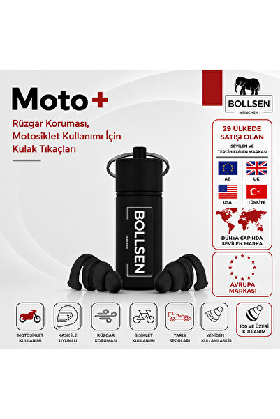 BOLLSEN Moto Kulak Tıkaçları Motosiklet Sürücüleri İçin 24 dB SNR Rüzgar Gürü...