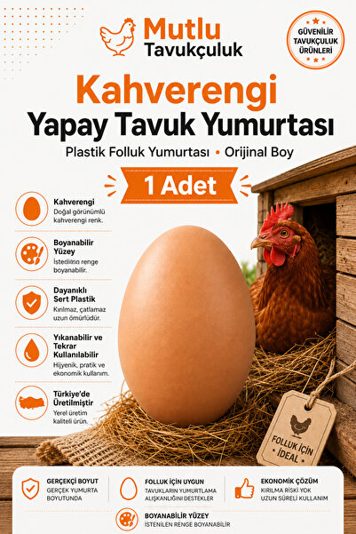 MUTLU TAVUKÇULUK 1 Adet Kahverengi Plastik Yumurta Tavuk Yumurtası Ördek Kaz ...
