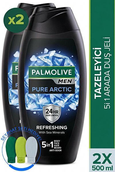 Palmolive Pure Arctic 2'li Erkek Duş Jeli 500 ml + Seyahat Kiti Hediye