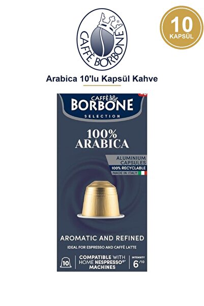 Caffe Borbone قهوة كافيه بوربون أرابيكا 10 كبسولات - متوافقة مع نسبرسو، كوب ر...