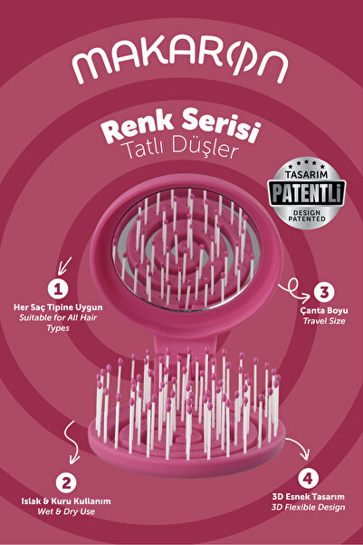 PROCO Perie de păr Beauty Makaron - Perie de păr tridimensională 3D flexibilă...