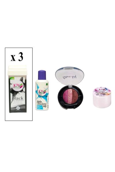 JOYWAX Joy Wax 3 Adet Kartuş Agda Black +125ml Yağ+10mt Bez+30 Numara 3lü Göz Farı