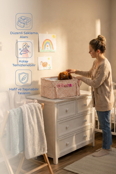 Babyjem Katlamalı Anne&Bebek Organizer Somon Çiçek