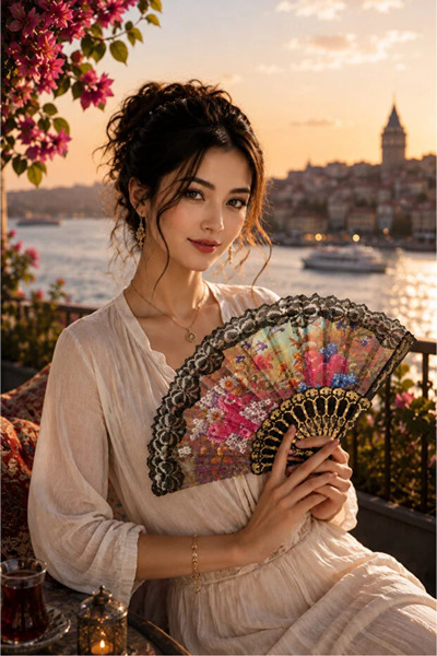 Demirhan 1 Adet Karışık Renk Yelpaze Taşınabilir Serinletici - Nostaljik