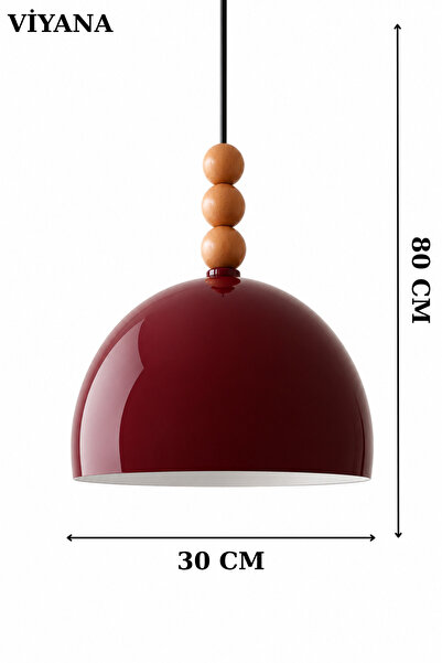 Luna Lighting Viyana Model Bordo Renk Rustik Tekli Avize Sarkıt Salon Mutfak Oturma Odası Avize
