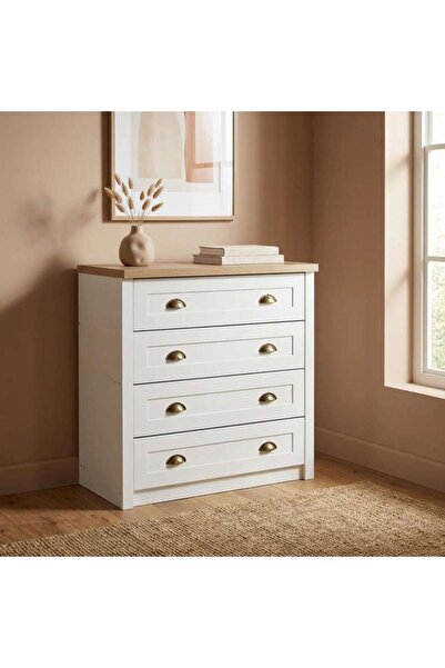 PAN HOME Almada Chest Of 4 Drawer - White