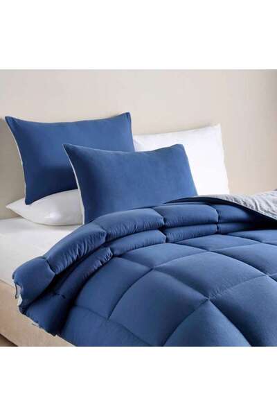 PAN HOME Down Alternative 3-piece Reversible Comforter Set 220x240cm - Navy Grey