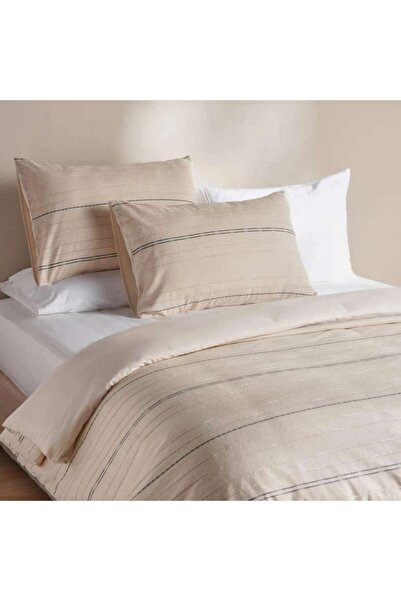 PAN HOME Brooks Stripe 3-piece King Duvet Cover Set 230x220cm - Beige