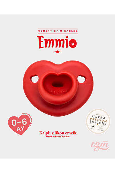 Tgm Baby Emmio Mini Kalpli Silikon Emzik (Berry Red)
