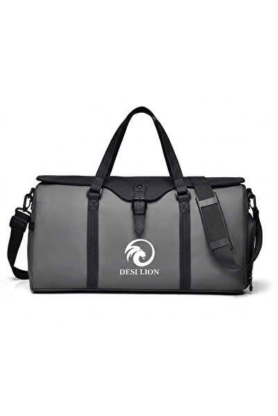 DESI LION Gym Bag for Men & Women – Premium Waterproof Sports Duffel Bag with Shoe Compartment & Wet Pocket, Large Travel Workout Fitness Bag, 50 x 20 x 24 cm