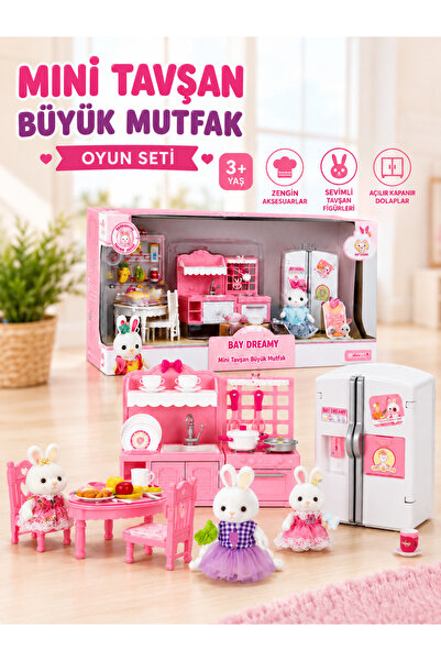 ideal STORE BAY DREAMY MİNİ TAVŞAN 6617 BÜYÜK MUTFAK OYUN SETİ 3+