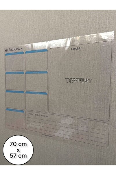 TOYFEST Calendar săptămânal de planificare auto-adeziv pe perete 70 X 57 Cm
