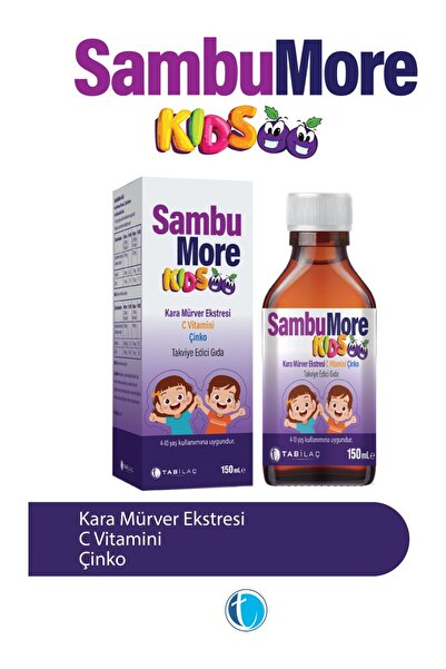 Tab İlaç Tab Ilaç Sambumore Kids Kara Mürver C Vitamini Çinko Şurup 150 ml