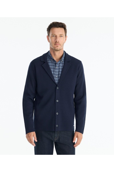 Yargıcı Regular Jacket Collar Long Sleeve Cardigan
