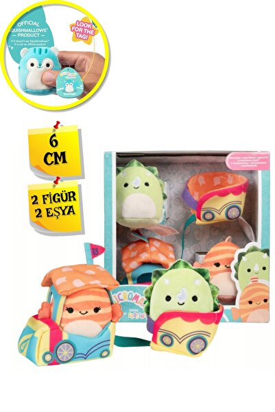 TOYFEST Micromallows Squishmallows Mini Yumuşak Peluş Oyuncak 2 Figür + 2 Aks...