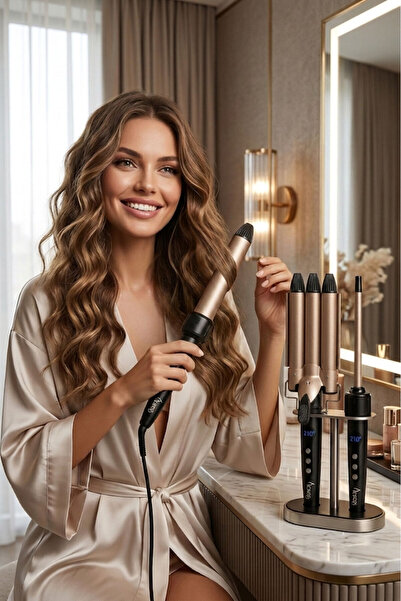 Hairens Hrs-960 - 4 Parça Saç Şekillendirme Seti | Wag Maşa & Afro Ince Maşa & 25 Mm. Maşa