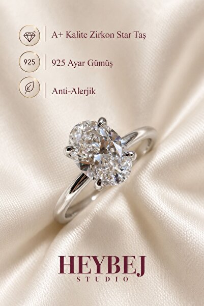 Oval Tektaş Yüzük - 4.5 Ct