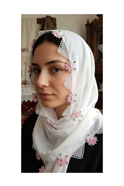 NUMİSTORE Iğne oyası beyaz renk namaz örtüsü