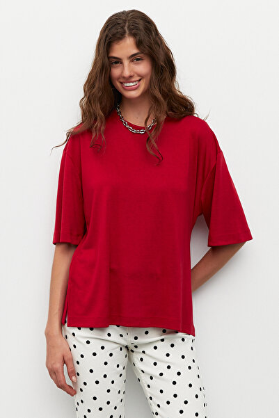 urban focus Yırtmaçlı Oversize T-Shirt