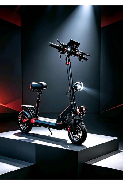 My modern game 48V Electric Scooter for Adults with Foldable Seat 10 Inch Tir...
