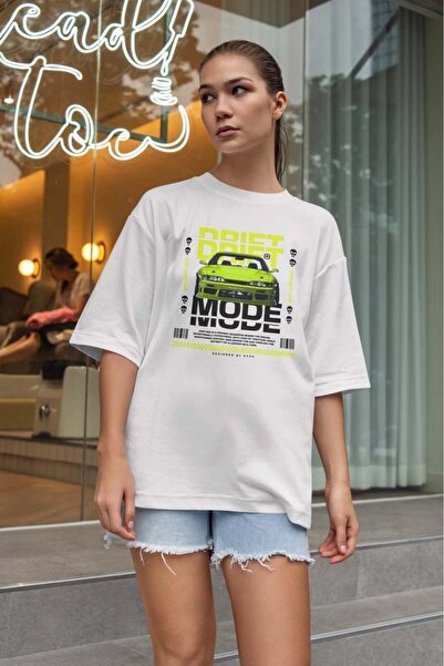 buzagi tasarım ürünleri Urban Oversize Unisex White T-Shirt