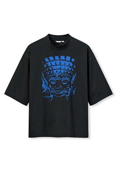 buzagi tasarım ürünleri Tool Digital Printing Oversize Black Unisex T-Shirt