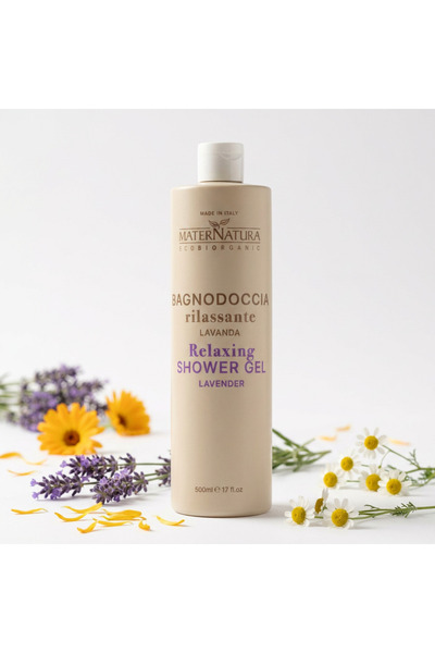 MaterNatura Gel de dus relaxant lavanda 500ml, curatare delicata, hidratare s...
